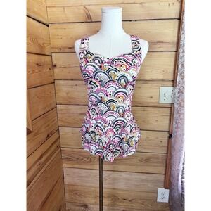 Organic Cotton Rainbow Cami Top Size Medium Colorful Geometric Dress Addict NWT